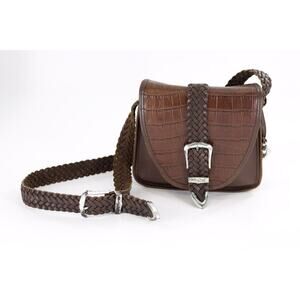 Brighton small leather crossbody animal print